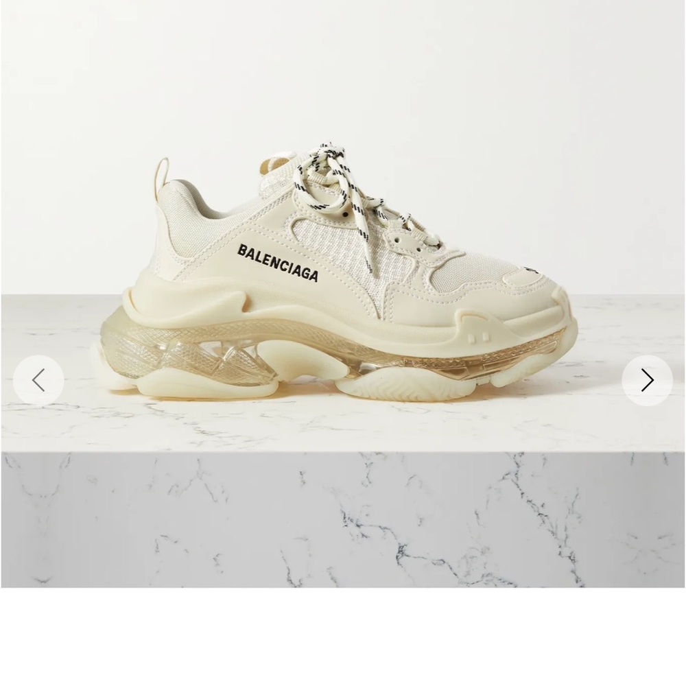 Balenciaga Beige, Cream & Tan Chunky “Triple S” Sneakers Size 10US, 40EU.